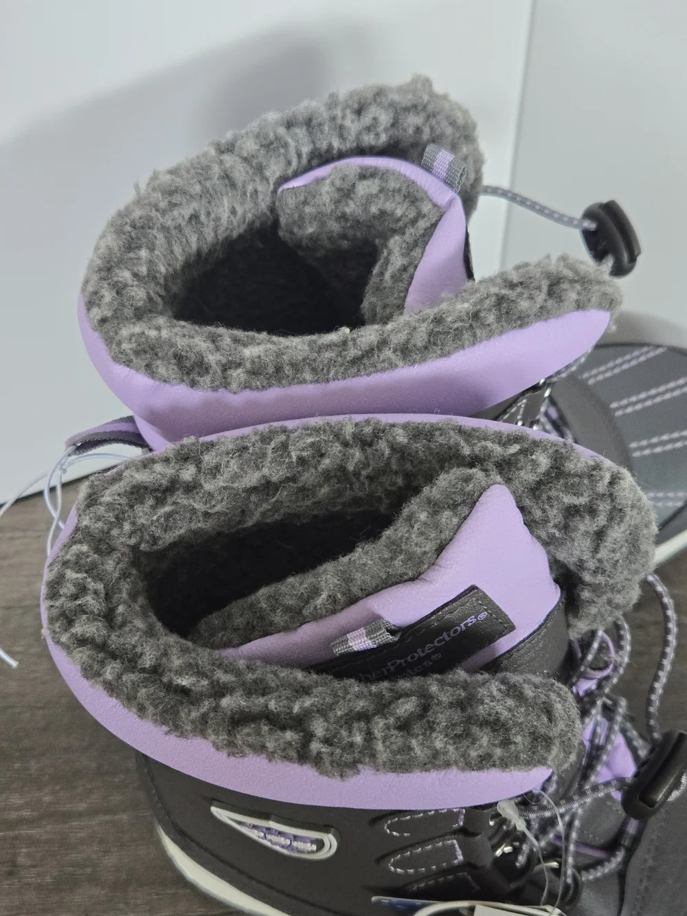 NWT Totes Kids Alpine Winter Snow Boots Grey Purple Insulated Waterproof Size 3M